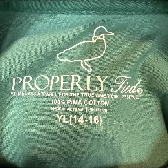 Properly Tied Tee, Sleigh Dogs on Teal Youth Large - Picture 5 of 5